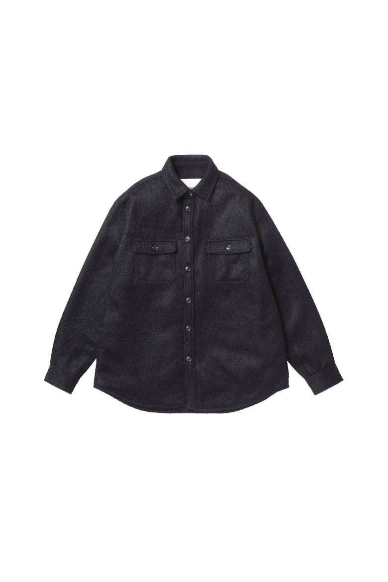 Double Pocket Shirt Jacket, Main, color, Black