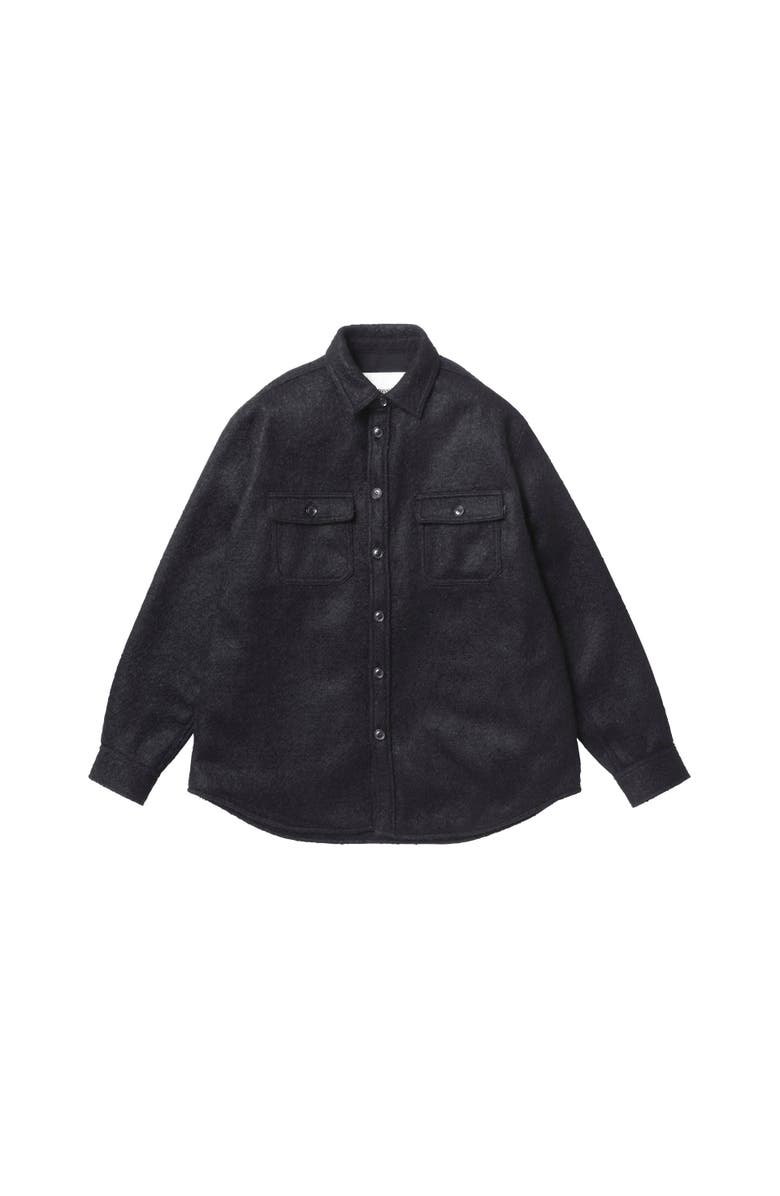 vowels Double Pocket Shirt Jacket, Main, color, Black
