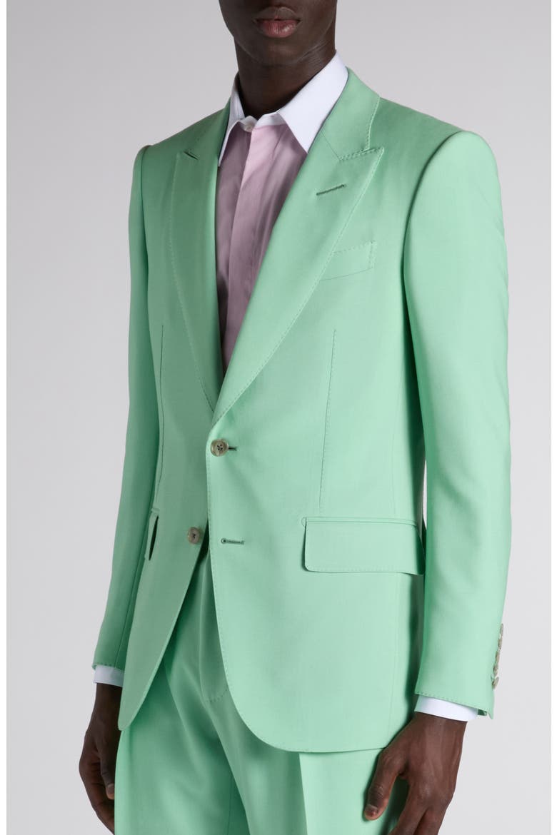 Compact Hopsack Blazer, Alternate, color, AQUAMARINE