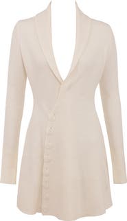 HOUSE OF CB Ayla Plunge Neck Rib Knit Sweater Dress