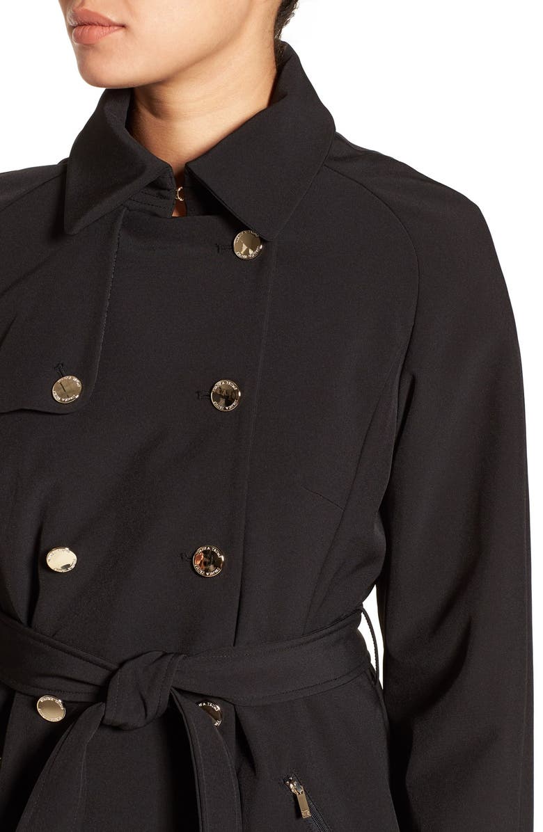 Ivanka Trump Water Resistant Hooded Double Breasted Coat, Alternate, color, 