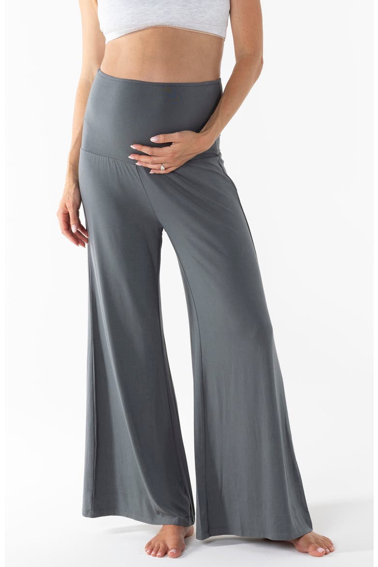 Debra Wide Leg Maternity  Lounge Pants, Main, color, Slate Grey