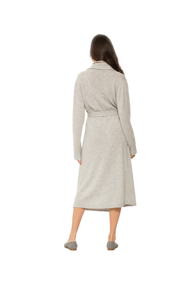 Pure Cashmere Knit Robe, Alternate, color, Light Grey