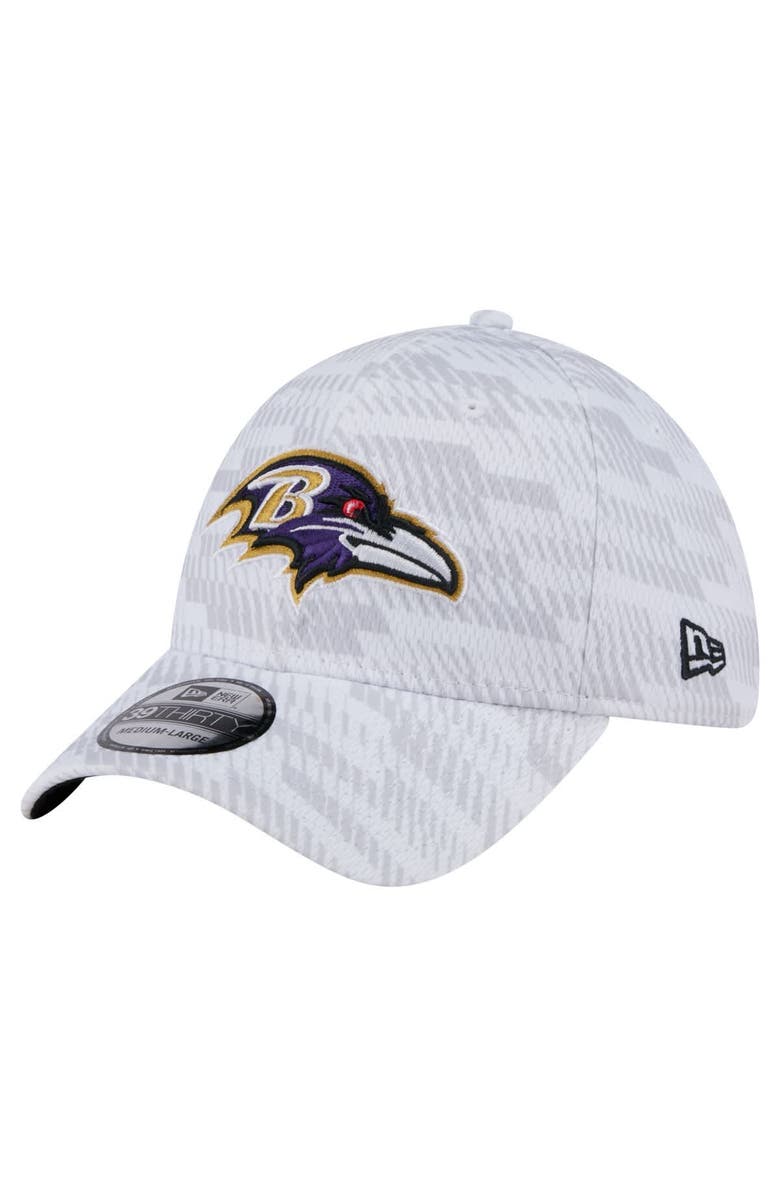 New Era Men's New Era  White Baltimore Ravens Gameday Graded 39THIRTY Flex Hat, Main, color, 