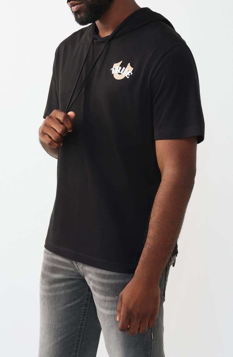 True Religion Circular Hoodie T-Shirt, Alternate, color, Jet Black