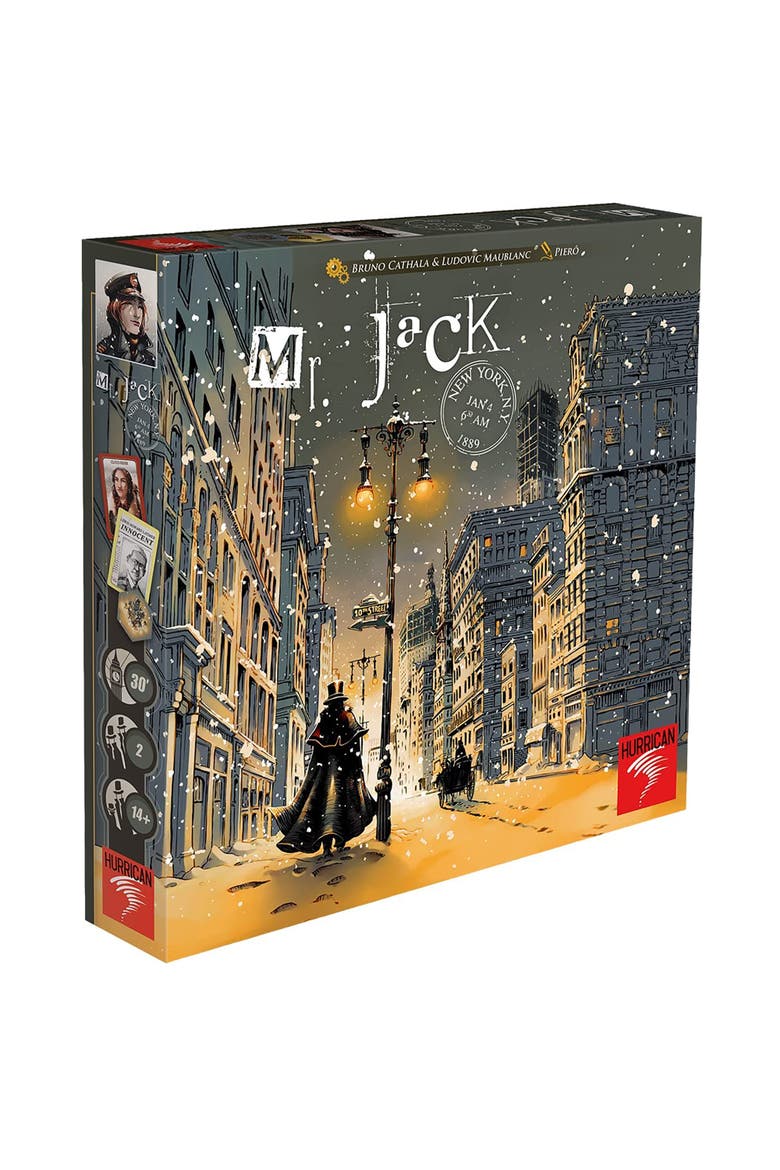 Mr. Jack New York Tactical Detective Board Game, Ages 14+, 2 Players, 30 Min, Main, color, Multicolored