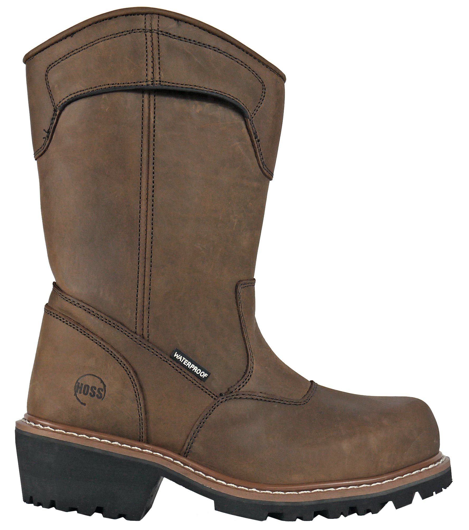 Hoss Boot Company HOSS Buford Logger Pull On Composite Toe Work Boot, Alternate, color, Brown