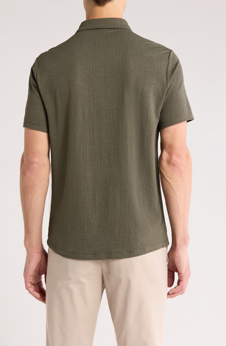 Robert Barakett Manny Short Sleeve Knit Button-Up Shirt, Alternate, color, Dark Olive
