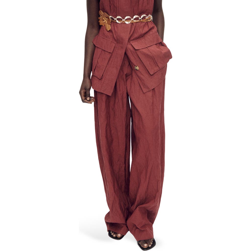 Shop Mango Pleated Wide Leg Pants
