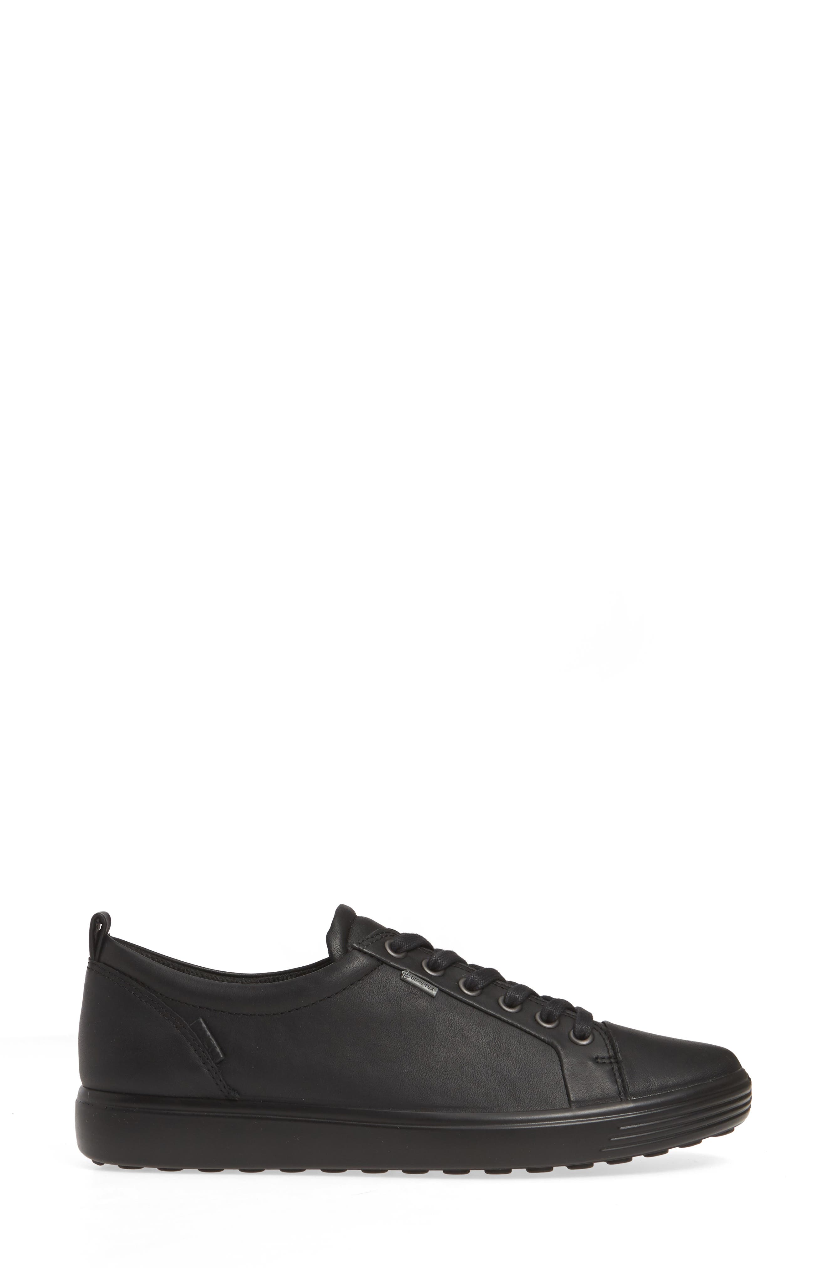 ECCO Soft 7 Gore-Tex<sup>®</sup> Waterproof Sneaker, Alternate, color, Black Leather