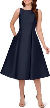 Adrianna Papell Sleeveless Mikado Fit & Flare Midi Dress
