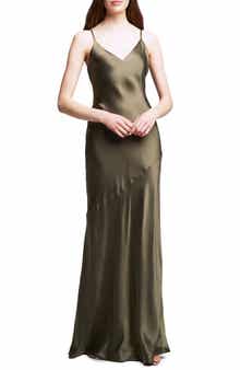L'AGENCE Serita Silk Charmeuse Maxi Slipdress
