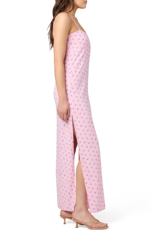 Florence By Mills Slit Maxi Slipdress In Pink Floral