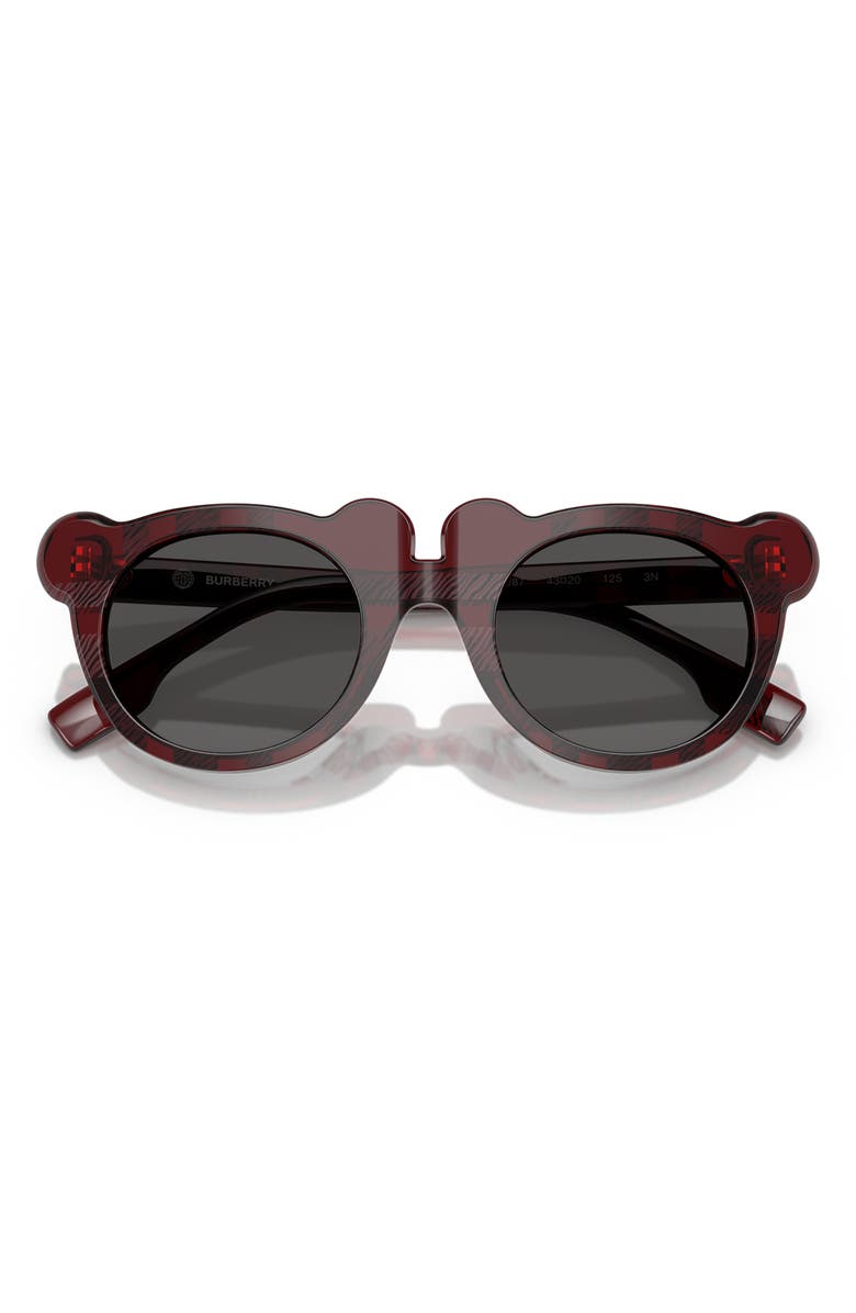 Burberry Kids' 43mm Irregular Sunglasses, Alternate, color, Check Red / Dark Grey