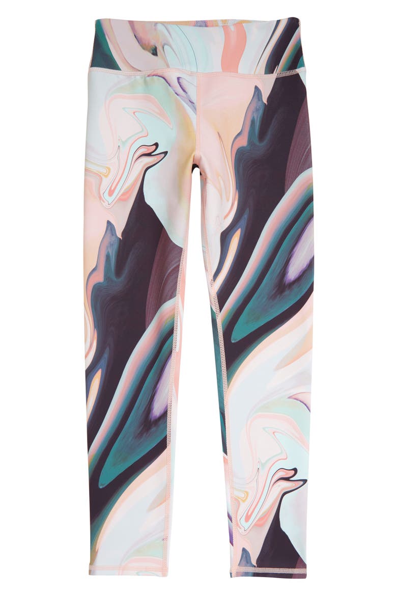 High Waist Live In Ankle Leggings, Main, color, GREEN MOUNTAIN MAGGIE MARBLE