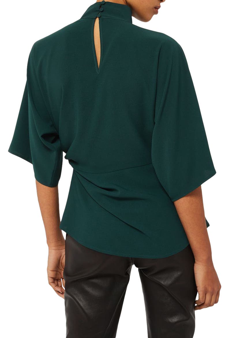 Origami Tuck Blouse, Alternate, color, FOREST