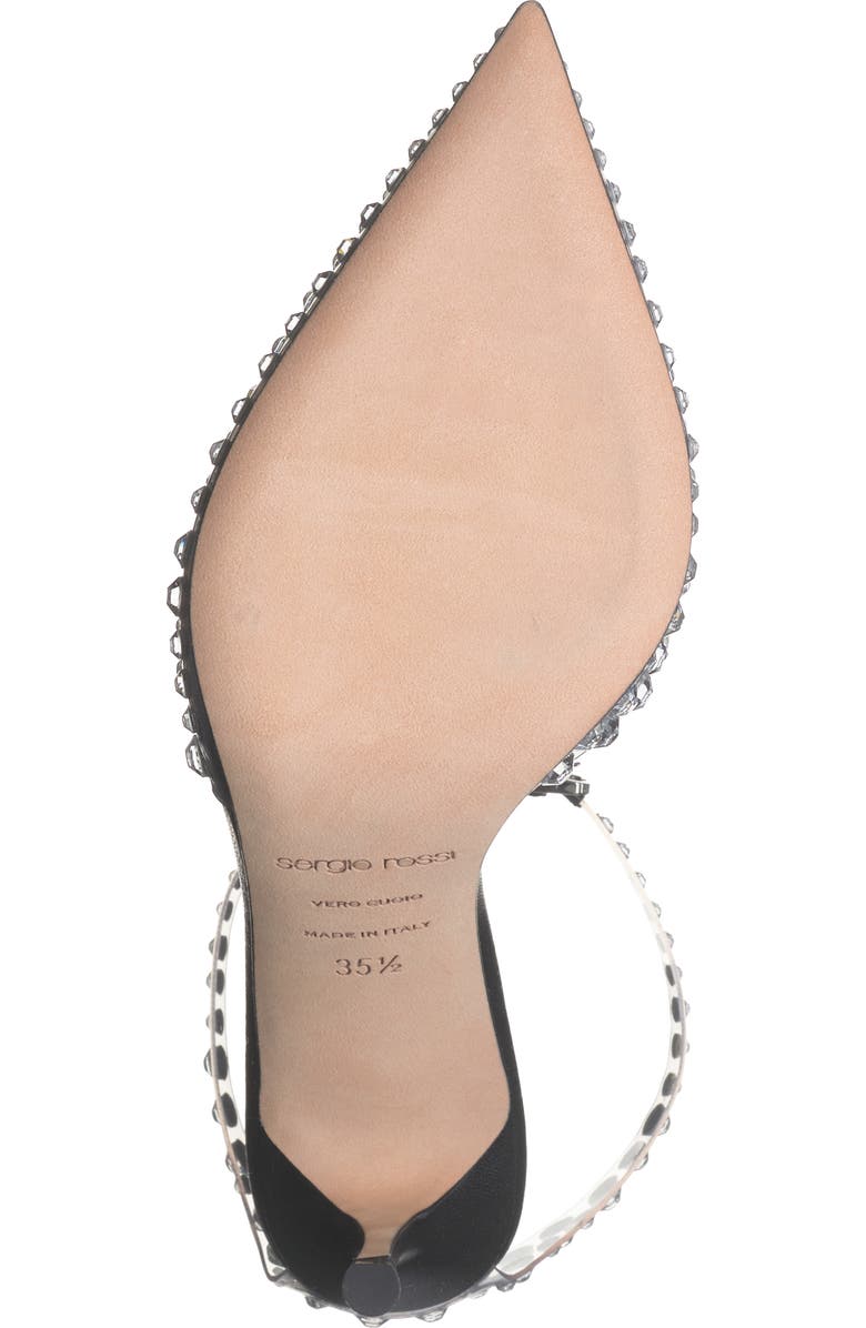 Sergio Rossi Crystal Embellished Clear Strap Pump, Alternate, color,