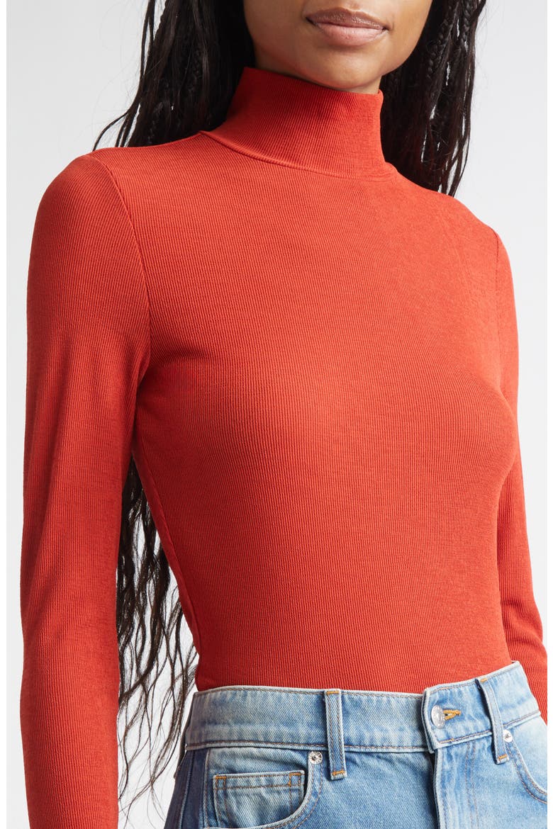 Wyeth Rib Mock Neck Top, Alternate, color, CARNELIAN RED