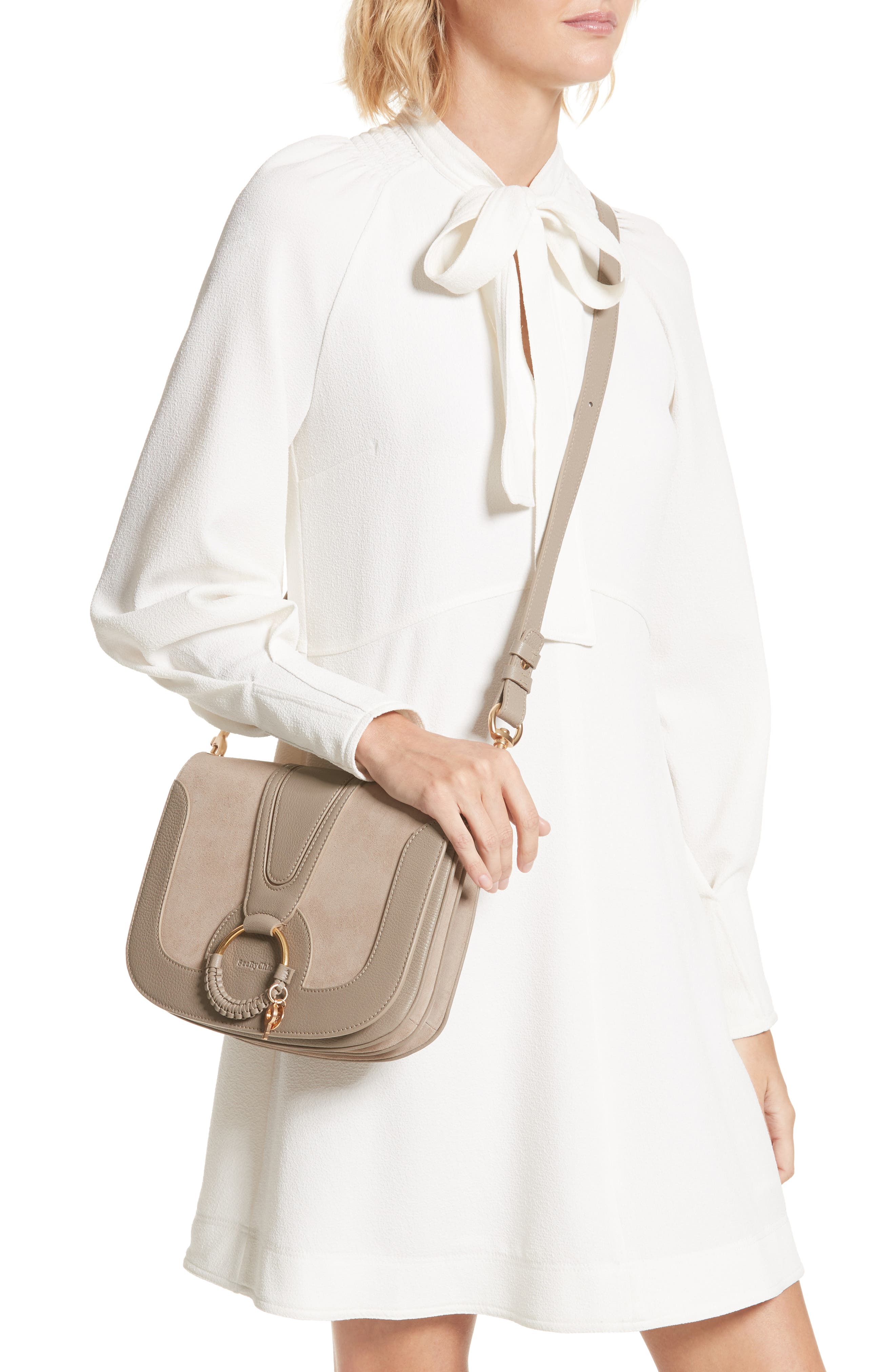 See by Chloé Medium Hana Leather Satchel, Alternate, color, 