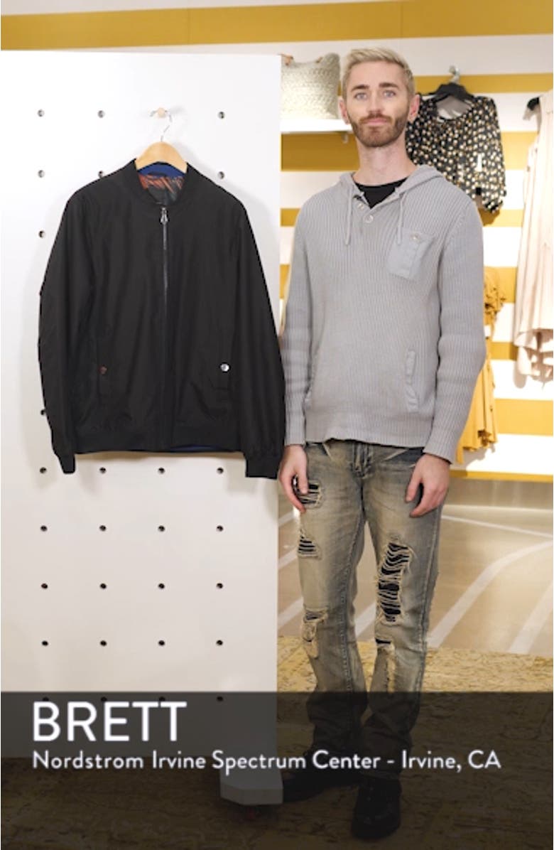 Len Slim Fit Bomber Jacket, sales video thumbnail