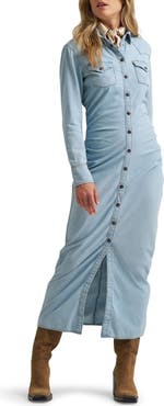 Wrangler Cinched Waist Maxi Dress
