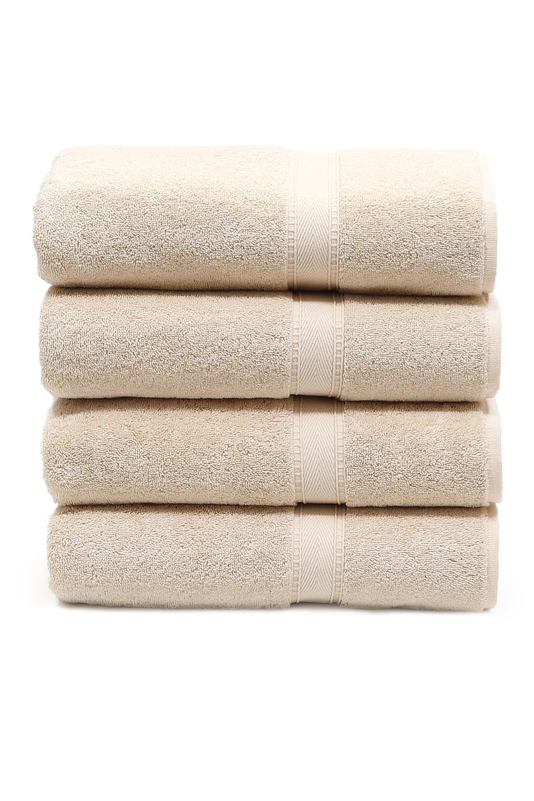 Sinemis Terry Bath Towels - Set of 4 - Beige, Main, color, BEIGE
