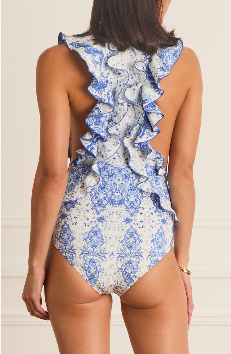 Aqua Blu Willow Sylvie One Piece, Alternate, color, Blue