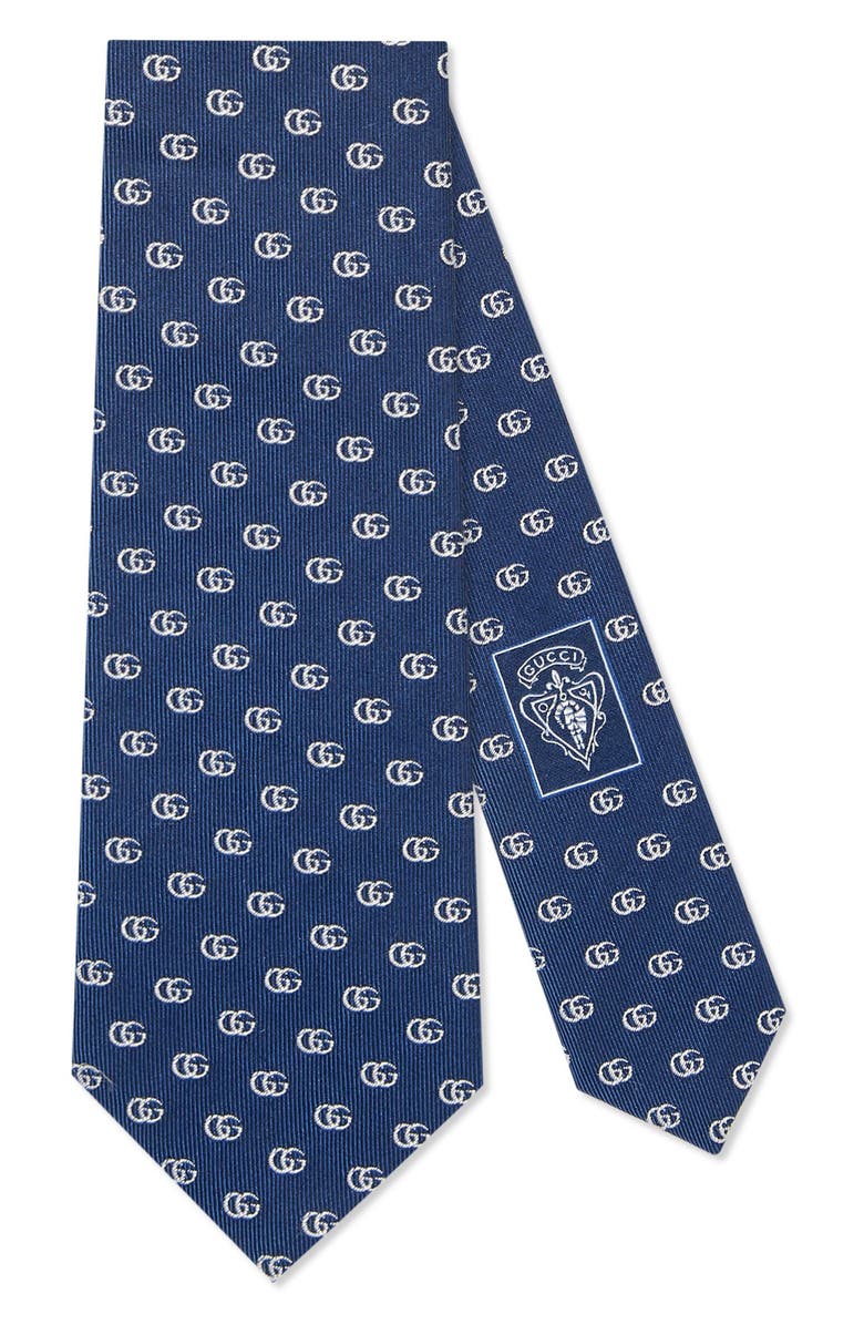 Gucci Running GG Logo Silk Jacquard Tie, Alternate, color,