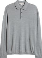 Jack Victor Long Sleeve Wool & Silk Polo Sweater