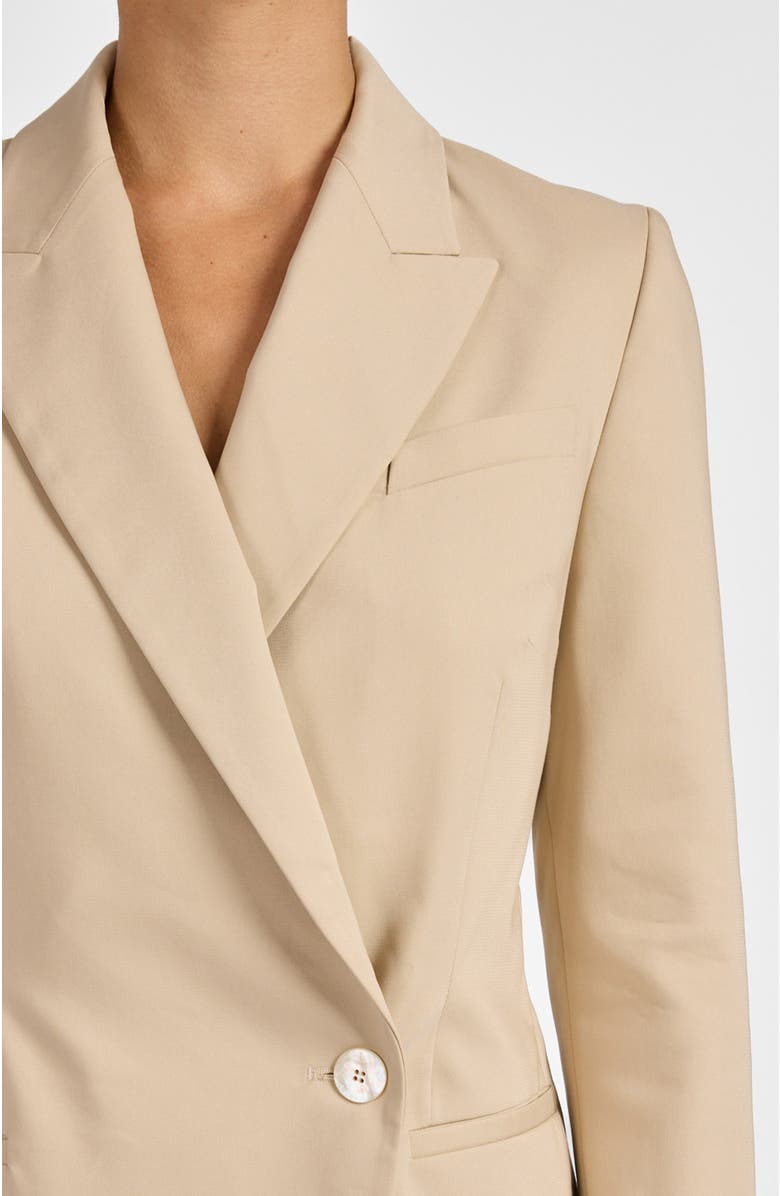 Santorelli Mara Asymmetrical Blazer in Cotton Stretch, Alternate, color, Latte
