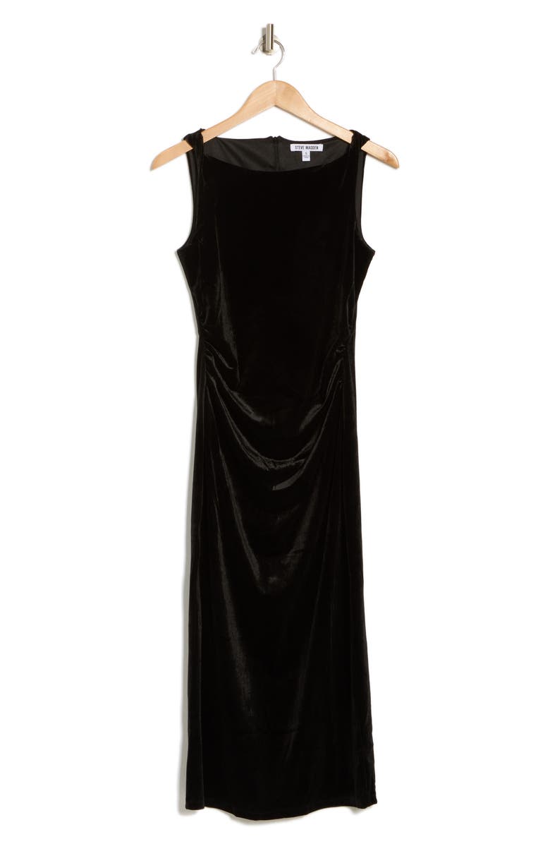 Steve Madden Cowl Neck Sleeveless Velvet Midi Dress, Alternate, color,