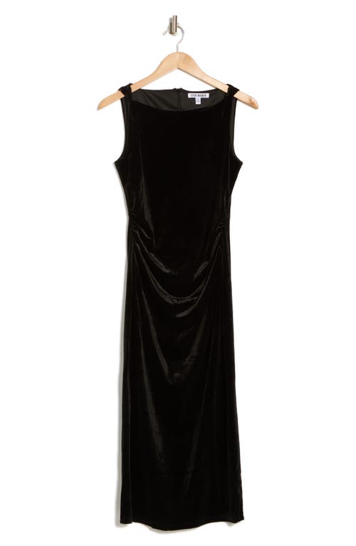 Steve Madden Cowl Neck Sleeveless Velvet Midi Dress In Black