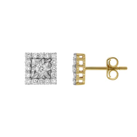 Legatum 10K Gold Diamond Unisex Earrings - 0.49 Cts