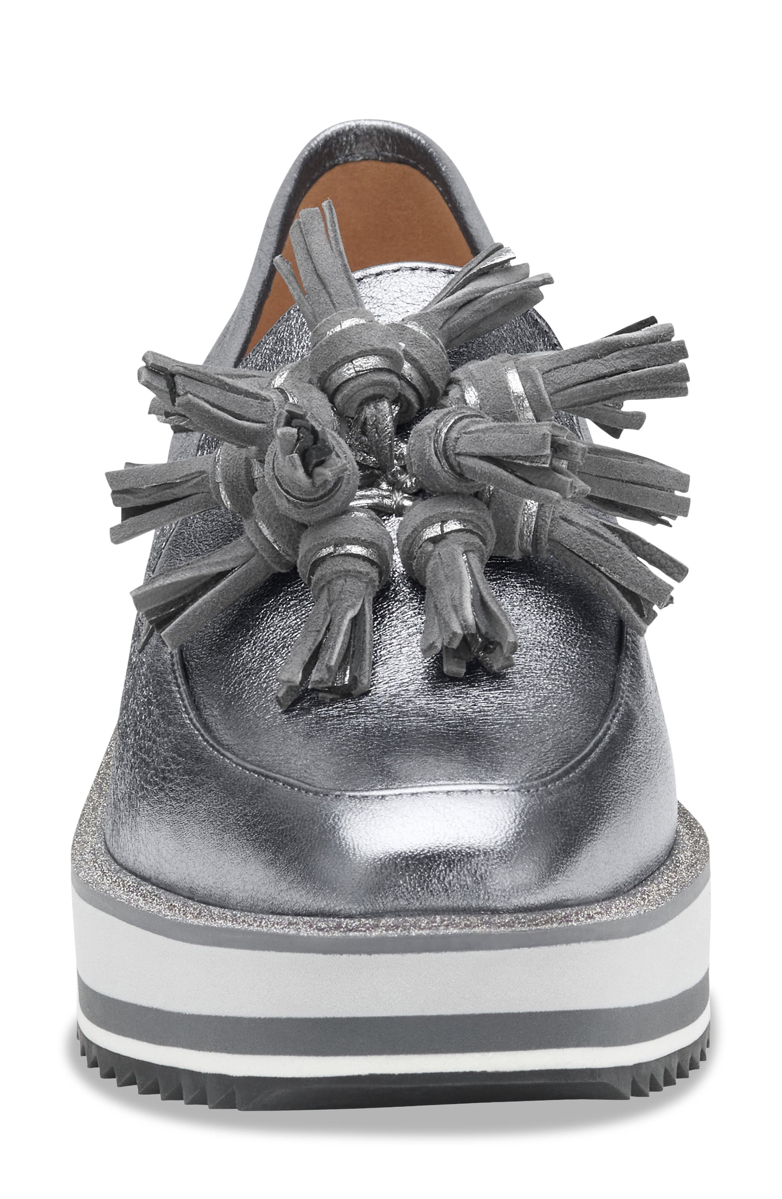 Johnston & Murphy Gracelyn Tassel Loafer, Alternate, color, Pewter Metallic Sheepskin