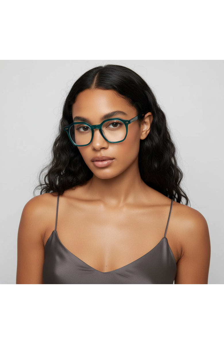 NCMPRBL Manifest 46mm Geometric Eyeglasses, Main, color, Emerald Green