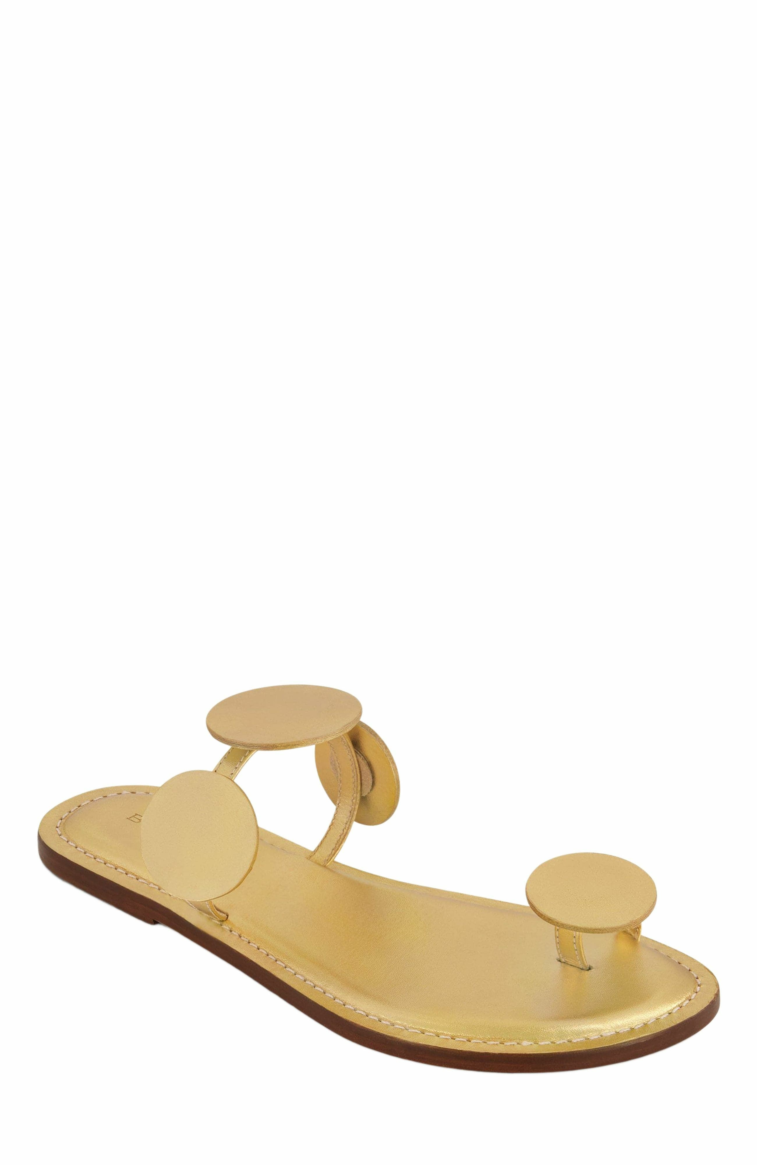 New Moon Toe Loop Sandal, Alternate, color, GOLD