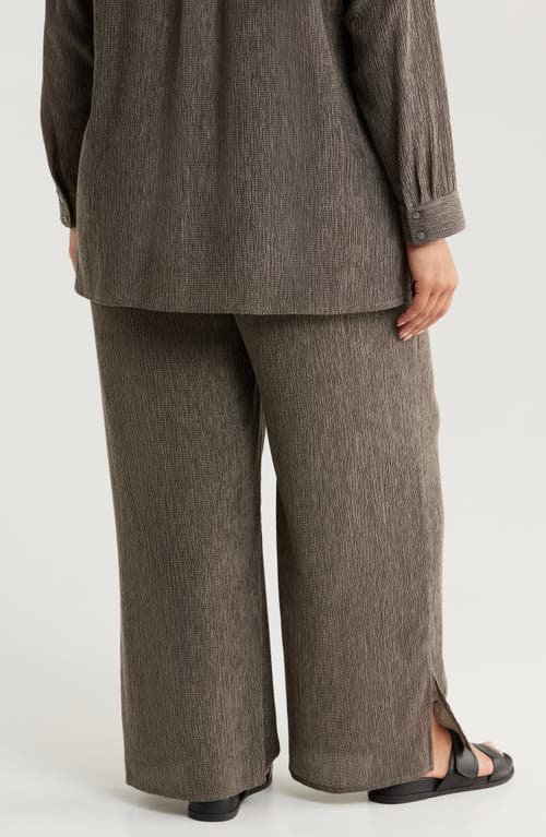 Eileen Fisher Crinkled Ankle Wide Leg Pants In Taupe