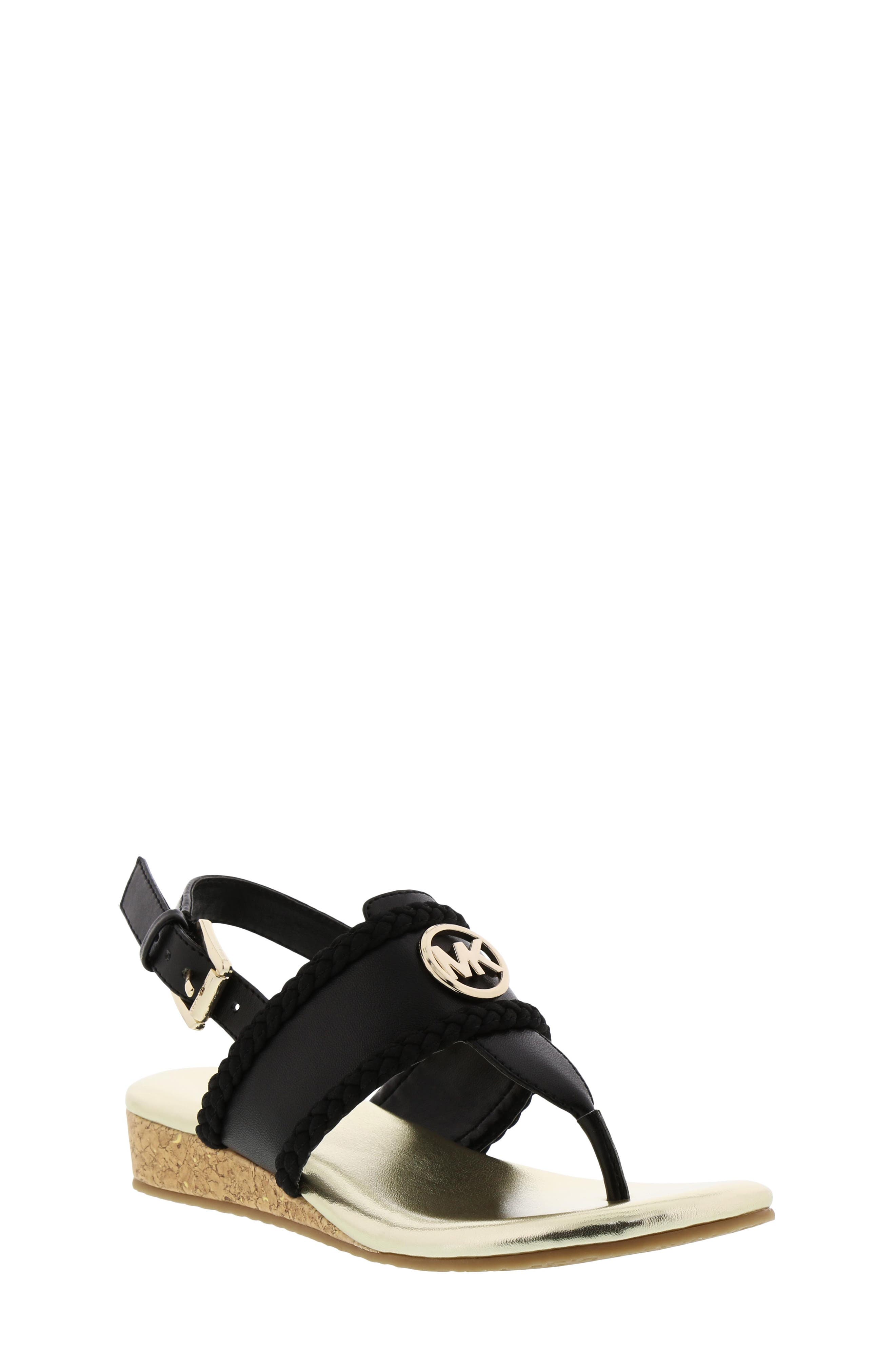 MICHAEL Michael Kors Perry Discover Metallic Thong Sandal, Main, color, 