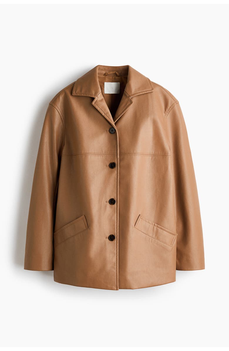 H&M Coated Jacket, Main, color, Dark Beige