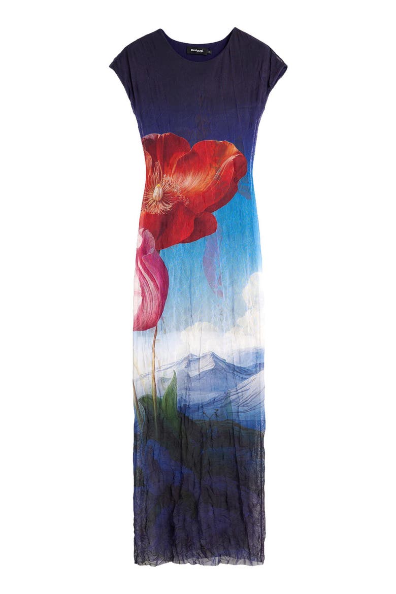 Graphic Print Jersey Dress, Alternate, color, BLUE