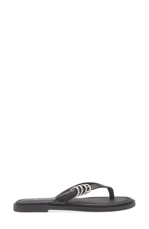 Rag & Bone Gia Leather Buckle Thong Sandals In Black