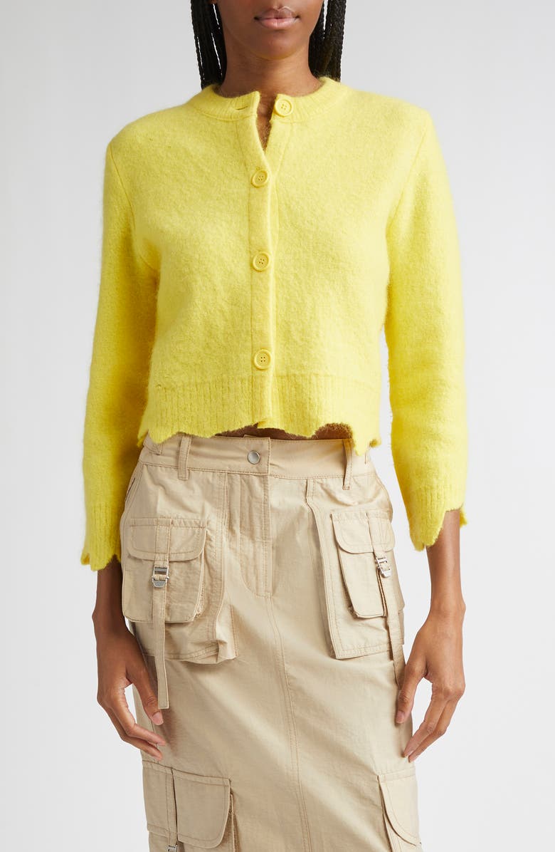 Acne Studios Kiruna Boiled Knit Cardigan, Main, color, Yellow