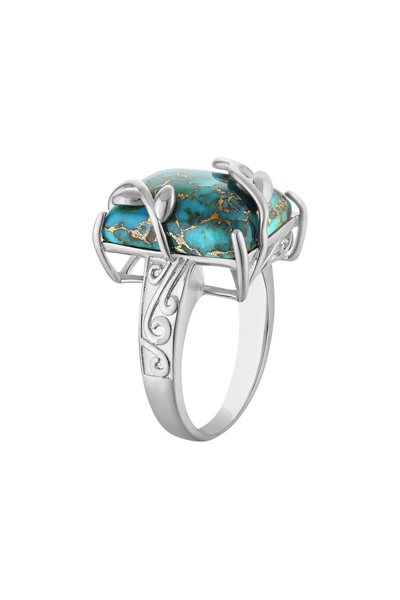 Turquoise Leaf Branch Statement Ring, Alternate, color, TURQUOISE