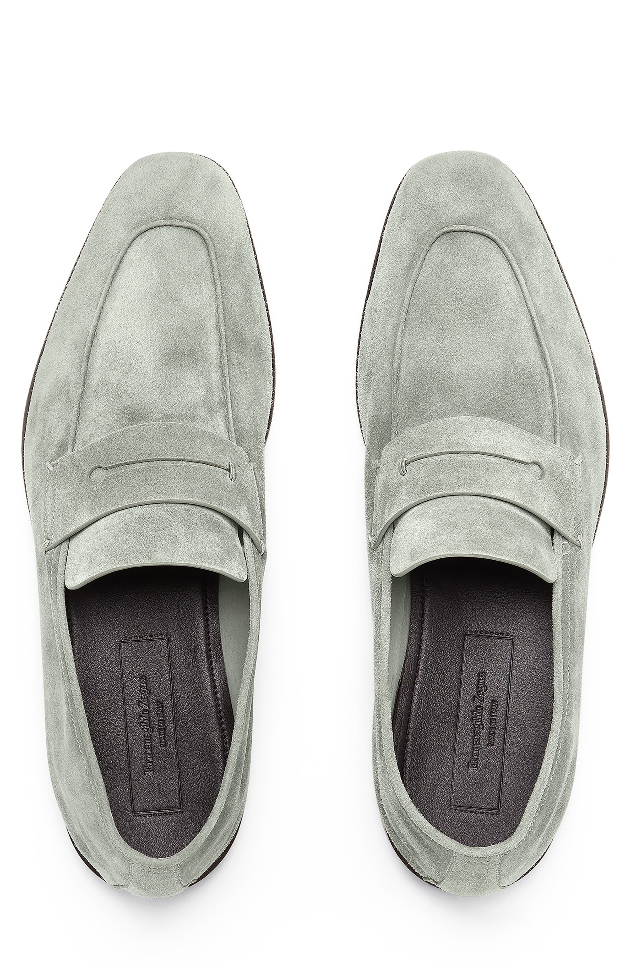 ZEGNA L'Asola Suede Penny Loafer, Alternate, color, 