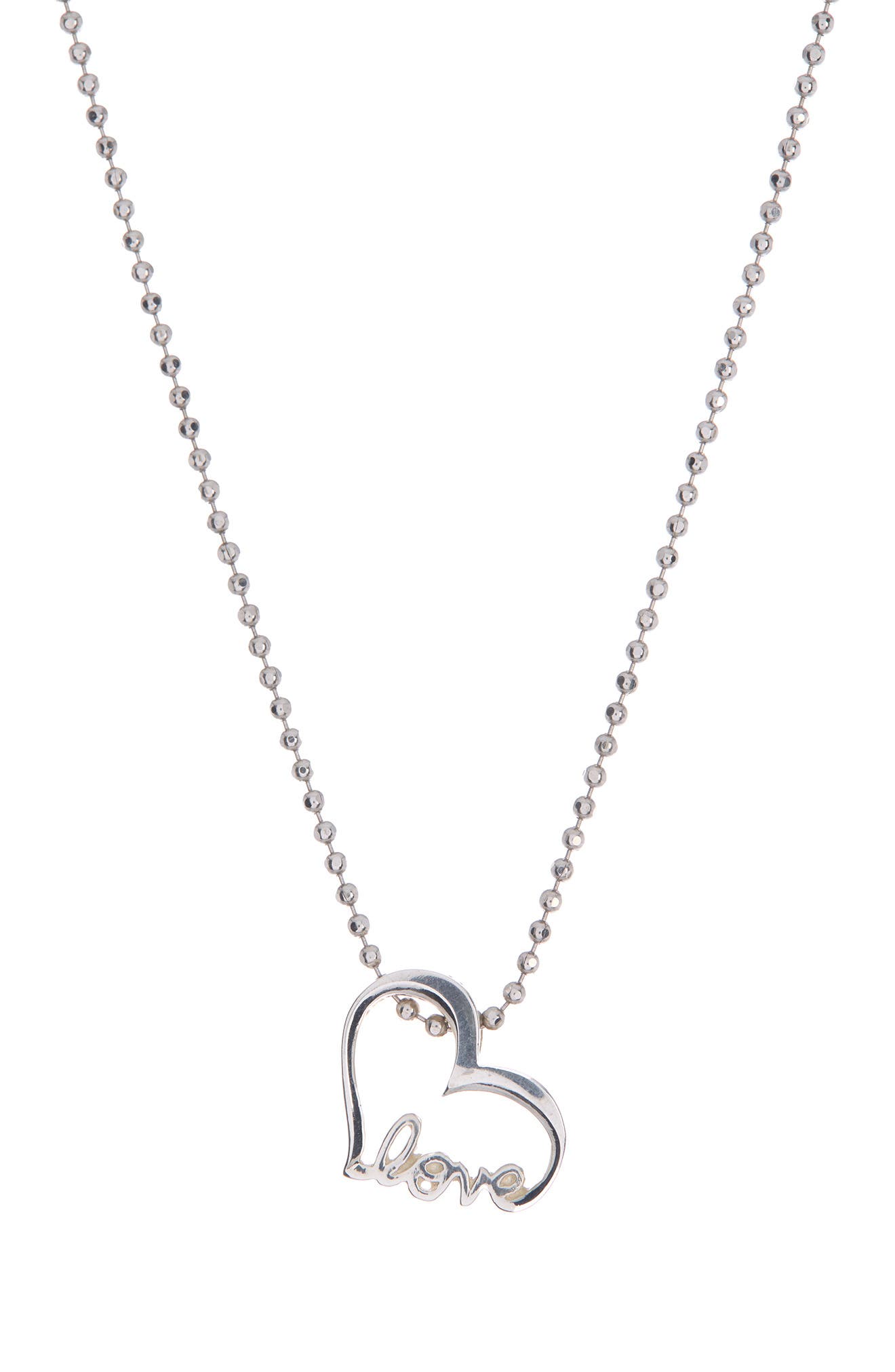 Alex Woo Sterling Silver Cursive Love Heart Pendant Necklace (Women ...