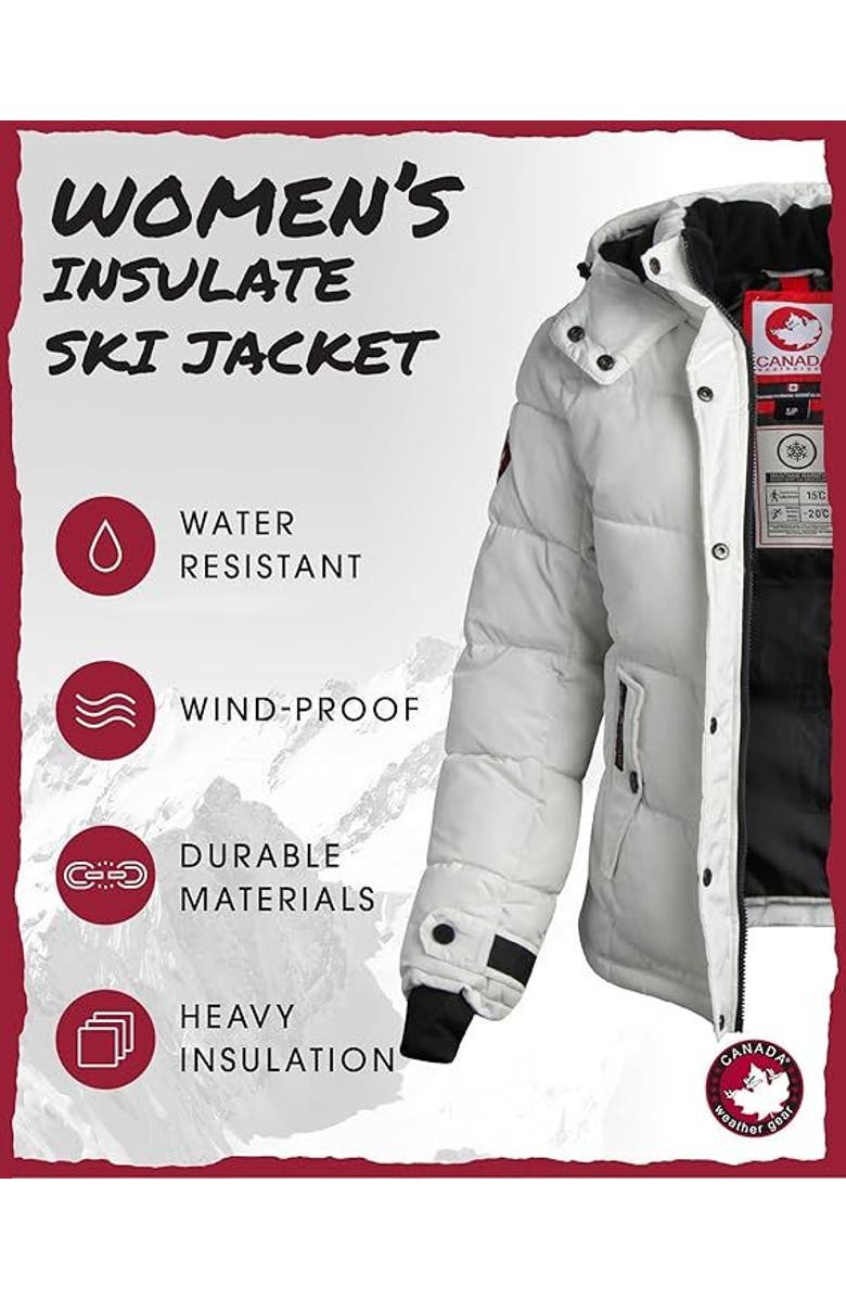 CANADA WEATHER GEAR Women's Quilted Winter Jacket, Alternate, color, White