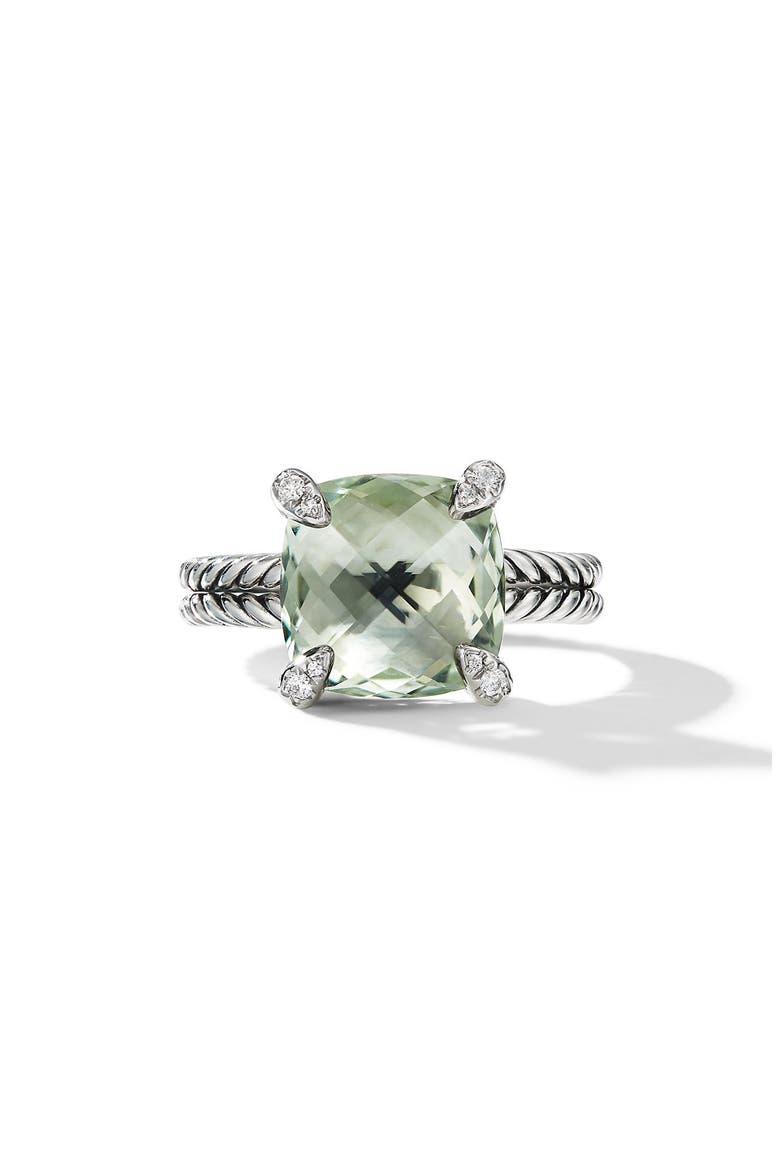 Chatelaine® Prasiolite Ring with Diamonds, Main, color, NEW PRASIOLITE