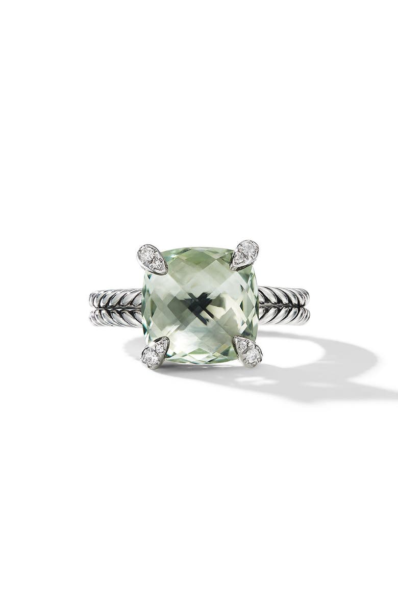 David Yurman Chatelaine<sup>®</sup> Prasiolite Ring with Diamonds, Main, color,