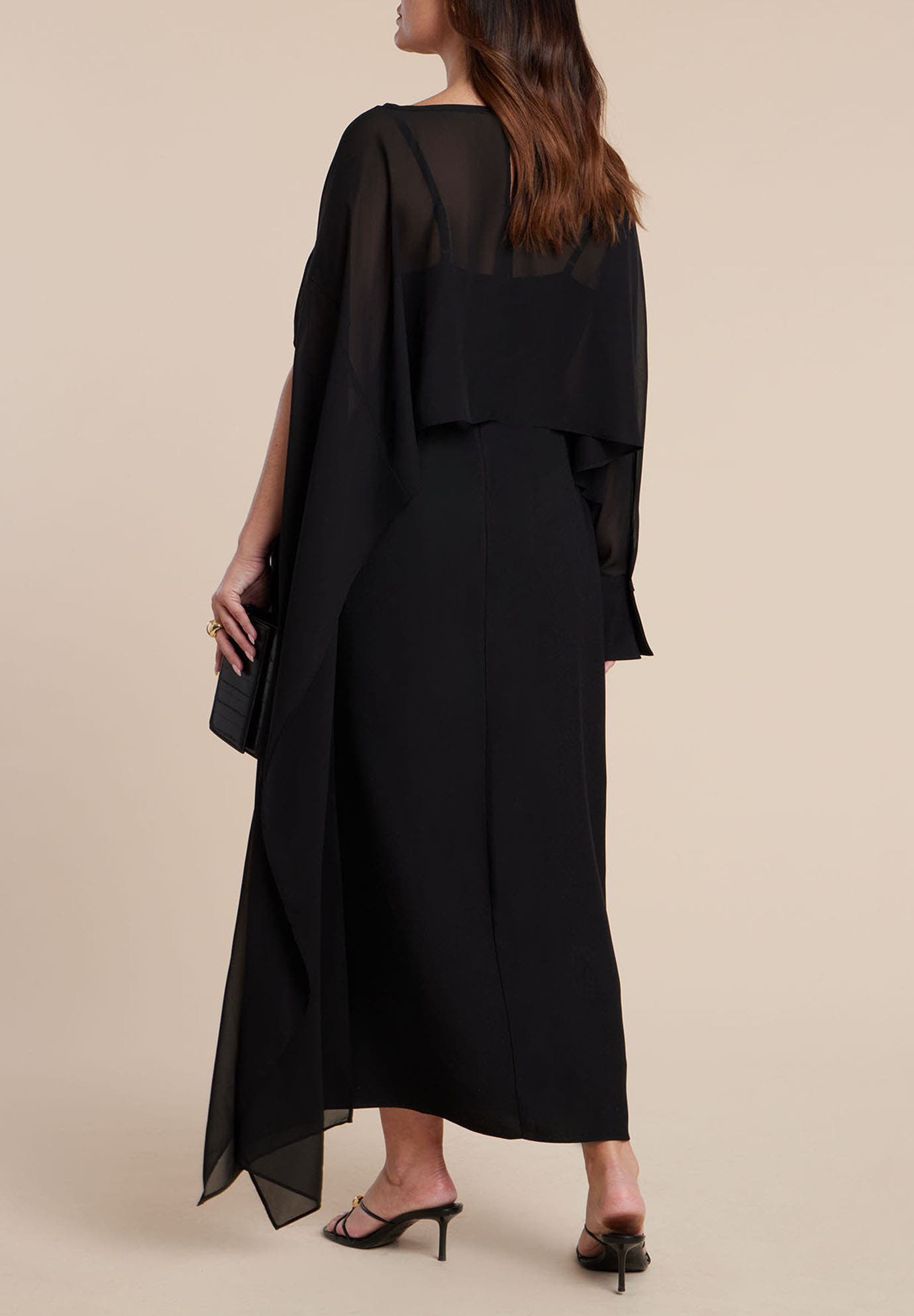 Flowy Sheer Cape Dress - image 2