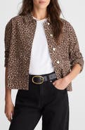 Madewell Leopard Print Denim Trapeze Jacket